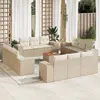 Image de vidaXL Salon de jardin avec coussins 13 pcs beige résine tressée