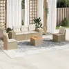 Image de vidaXL Salon de jardin avec coussins 6 pcs beige résine tressée