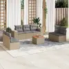 Image de vidaXL Salon de jardin avec coussins 8 pcs beige résine tressée