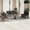 Image de vidaXL Salon de jardin 8 pcs avec coussins gris résine tressée