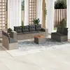 Image de vidaXL Salon de jardin 9 pcs avec coussins gris résine tressée