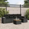 Image de vidaXL Salon de jardin 6 pcs avec coussins noir résine tressée
