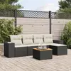 Image de vidaXL Salon de jardin 6 pcs avec coussins noir résine tressée