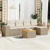 Image de vidaXL Salon de jardin avec coussins 6 pcs beige résine tressée