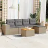 Image de vidaXL Salon de jardin avec coussins 6 pcs beige résine tressée