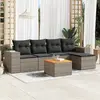 Image de vidaXL Salon de jardin 6 pcs avec coussins gris résine tressée
