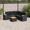Image de vidaXL Salon de jardin 6 pcs avec coussins noir résine tressée