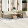 Image de vidaXL Salon de jardin avec coussins 8 pcs beige résine tressée