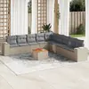 Image de vidaXL Salon de jardin avec coussins 10 pcs beige résine tressée