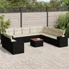 Image de vidaXL Salon de jardin 11 pcs avec coussins noir résine tressée