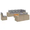 Image de vidaXL Salon de jardin avec coussins 9 pcs beige résine tressée