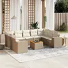 Image de vidaXL Salon de jardin avec coussins 10 pcs beige résine tressée