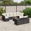 Image de vidaXL Salon de jardin 10 pcs avec coussins noir résine tressée