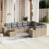 Image de vidaXL Salon de jardin avec coussins 10 pcs beige résine tressée