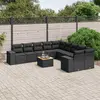 Image de vidaXL Salon de jardin 11 pcs avec coussins noir résine tressée