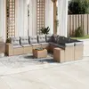 Image de vidaXL Salon de jardin 11 pcs avec coussins beige résine tressée