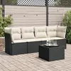 Image de vidaXL Salon de jardin 5 pcs avec coussins noir résine tressée