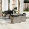 Image de vidaXL Salon de jardin 6 pcs avec coussins gris clair résine tressée