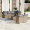 Image de vidaXL Salon de jardin avec coussins 8 pcs beige résine tressée