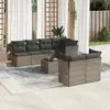 Image de vidaXL Salon de jardin 8 pcs avec coussins gris résine tressée