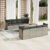 Image de vidaXL Salon de jardin 9 pcs avec coussins gris clair résine tressée
