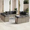 Image de vidaXL Salon de jardin avec coussins 12 pcs gris clair résine tressée