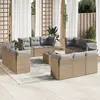 Image de vidaXL Salon de jardin avec coussins 13 pcs beige résine tressée