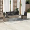Image de vidaXL Salon de jardin 5 pcs avec coussins gris résine tressée