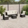 Image de vidaXL Salon de jardin 6 pcs avec coussins noir résine tressée