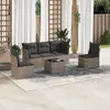 Image de vidaXL Salon de jardin 6 pcs avec coussins gris résine tressée