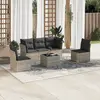 Image de vidaXL Salon de jardin 6 pcs avec coussins gris clair résine tressée