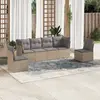 Image de vidaXL Salon de jardin avec coussins 6 pcs beige résine tressée