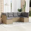 Image de vidaXL Salon de jardin avec coussins 6 pcs beige résine tressée