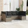 Image de vidaXL Salon de jardin 6 pcs avec coussins gris résine tressée