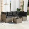 Image de vidaXL Salon de jardin avec coussins 7 pcs gris résine tressée