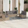 Image de vidaXL Salon de jardin avec coussins 7 pcs beige résine tressée
