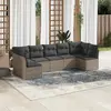 Image de vidaXL Salon de jardin avec coussins 7 pcs gris résine tressée
