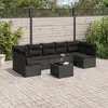 Image de vidaXL Salon de jardin 8 pcs avec coussins noir résine tressée