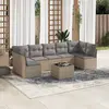 Image de vidaXL Salon de jardin avec coussins 8 pcs beige résine tressée