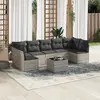 Image de vidaXL Salon de jardin 8 pcs avec coussins gris clair résine tressée
