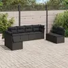 Image de vidaXL Salon de jardin 8 pcs avec coussins noir résine tressée