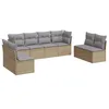Image de vidaXL Salon de jardin avec coussins 8 pcs beige résine tressée