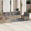 Image de vidaXL Salon de jardin avec coussins 8 pcs beige résine tressée