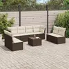 Image de vidaXL Salon de jardin avec coussins 9 pcs marron résine tressée
