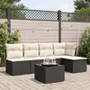 Image de vidaXL Salon de jardin 6 pcs avec coussins noir résine tressée