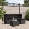 Image de vidaXL Salon de jardin 5 pcs avec coussins noir résine tressée