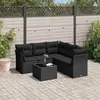 Image de vidaXL Salon de jardin 6 pcs avec coussins noir résine tressée