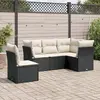 Image de vidaXL Salon de jardin 5 pcs avec coussins noir résine tressée