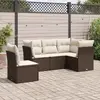 Image de vidaXL Salon de jardin avec coussins 5 pcs marron résine tressée