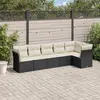 Image de vidaXL Salon de jardin 6 pcs avec coussins noir résine tressée